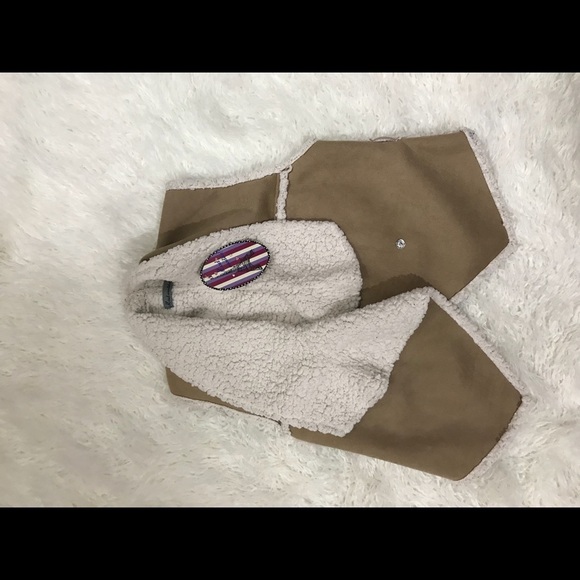 Mod Modele Size Large Faux Suede Furry Vest - Picture 3 of 4